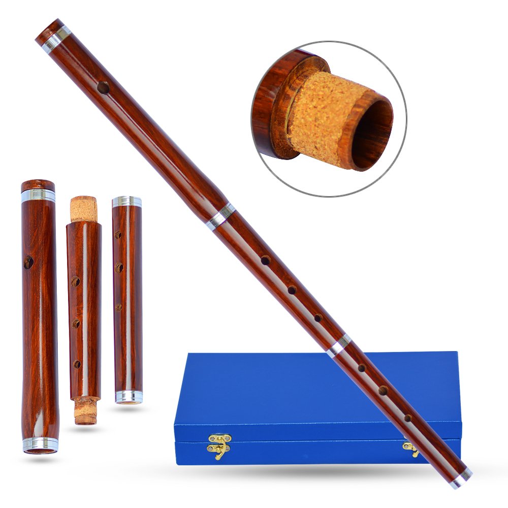 Hand Made Sheesham Wood Irish D Flute with Hard Case, Size 23" Long in 3 Parts